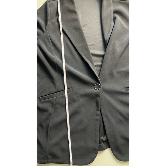 Susan Graver Petite Solid LK Fusion Revere Collar Blazer NWOT BLACK SIZE LP - Picture 7 of 7